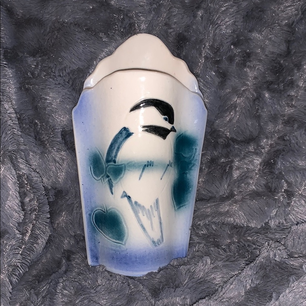 Blue and White Ceramic Vase.